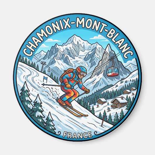 Chamonix Mont Blanc Frankrijk Magneet (Voorkant)