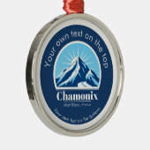 Chamonix Mont Blanc Frankrijk medaille Metalen Ornament (Rechts)