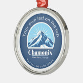 Chamonix Mont Blanc Frankrijk medaille Metalen Ornament (Links)
