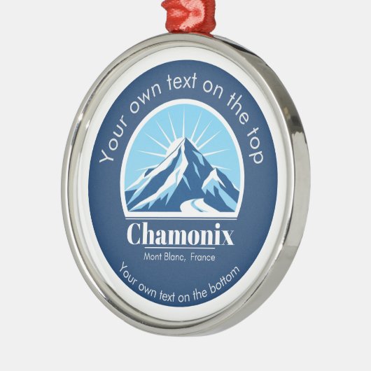 Chamonix Mont Blanc Frankrijk medaille Metalen Ornament (Links)
