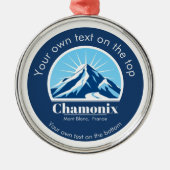 Chamonix Mont Blanc Frankrijk medaille Metalen Ornament (Voorkant)