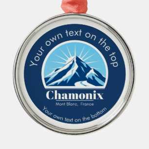 Chamonix Mont Blanc Frankrijk medaille Metalen Ornament