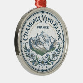 Chamonix-Mont-Blanc Frankrijk Metalen Ornament (Rechts)