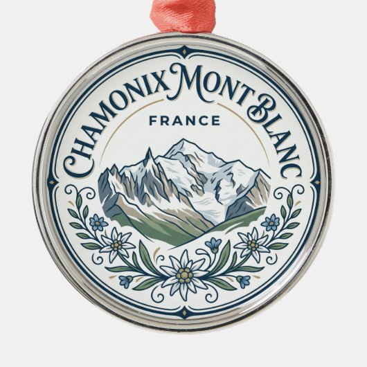Chamonix-Mont-Blanc Frankrijk Metalen Ornament (Voorkant)