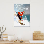 Chamonix Mont Blanc Frankrijk Poster Nieuwe Retro  (Keuken)