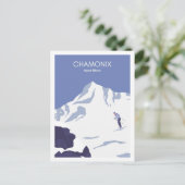 Chamonix Mont Blanc Frankrijk reisillustratie Briefkaart (Staand voorkant)