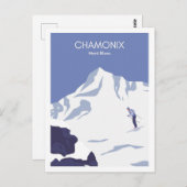 Chamonix Mont Blanc Frankrijk reisillustratie Briefkaart (Voorkant / Achterkant)