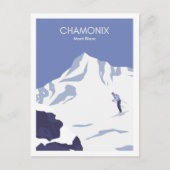 Chamonix Mont Blanc Frankrijk reisillustratie Briefkaart (Voorkant)