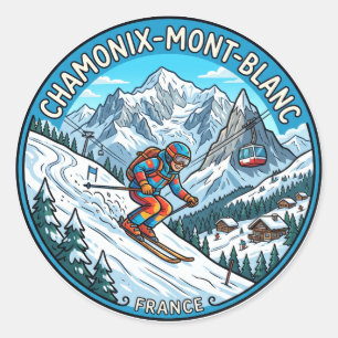 Chamonix Mont Blanc Frankrijk Ronde Sticker