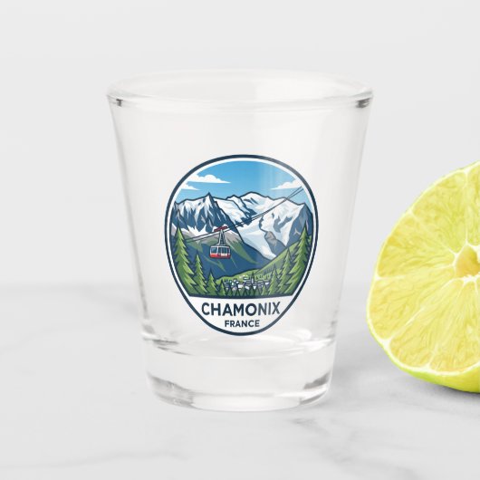 Chamonix Mont-Blanc Frankrijk Shot Glas (Voorkant)