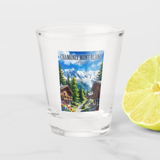 Chamonix-Mont-Blanc Frankrijk Shot Glas (Voorkant)