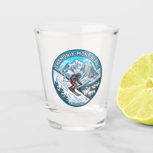 Chamonix Mont Blanc Frankrijk Shot Glas (Voorkant)