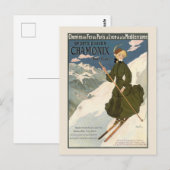 Chamonix Mont Blanc  Franse kiing Briefkaart (Voorkant / Achterkant)