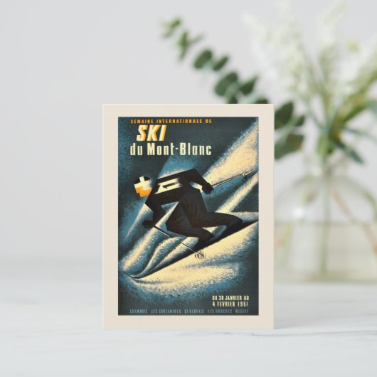 Chamonix Mont Blanc  Franse kiing Briefkaart (Staand voorkant)