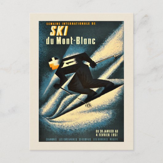 Chamonix Mont Blanc  Franse kiing Briefkaart (Voorkant)