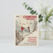 Chamonix Mont Blanc  Franse kiing Briefkaart (Staand voorkant)