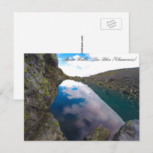 Chamonix, Mont Blanc - Lac Bleu, Frankrijk Briefkaart (Voorkant / Achterkant)