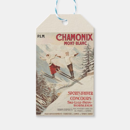 Chamonix Mont Blanc Poster Cadeaulabel (Voorkant)