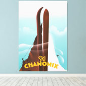 Chamonix-Mont-Blanc-poster Canvas Afdruk (Insitu (Houten vloer))