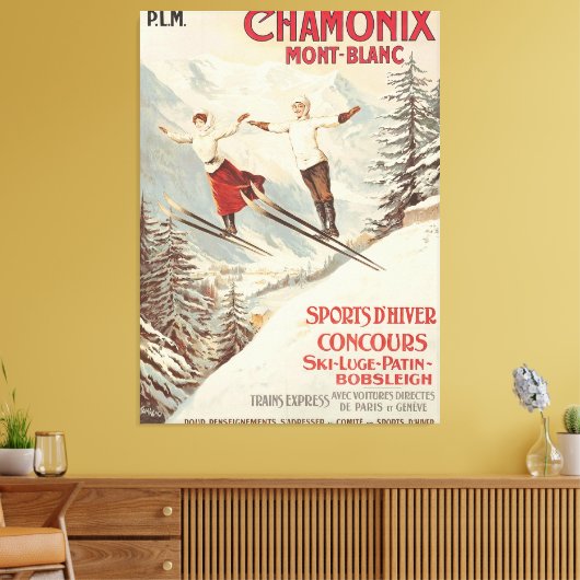 Chamonix Mont Blanc Poster Canvas Afdruk (Insitu (Woonkamer))