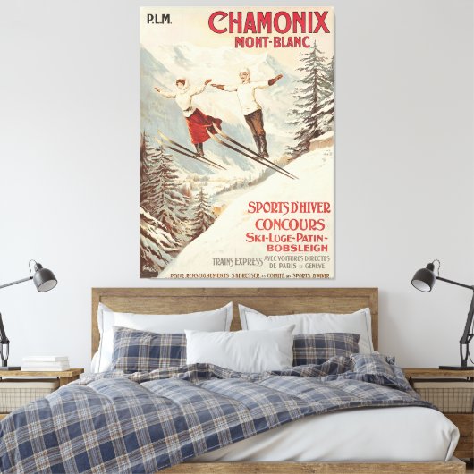 Chamonix Mont Blanc  Poster Canvas Afdruk (Insitu (Slaapkamer))