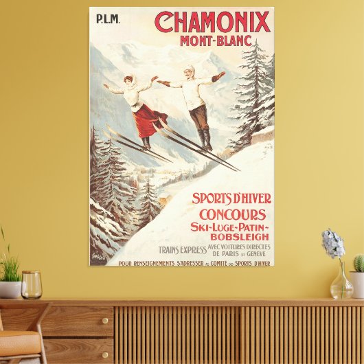 Chamonix Mont Blanc Poster Canvas Afdruk (Insitu (Woonkamer))