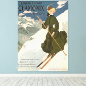 Chamonix Mont Blanc Poster Canvas Afdruk (Insitu (Houten vloer))