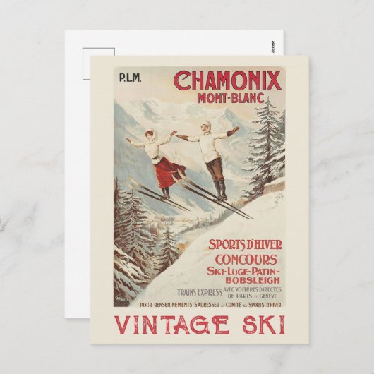Chamonix Mont Blanc  Poster Feestdagenkaart (Voorkant / Achterkant)