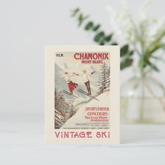 Chamonix Mont Blanc  Poster Feestdagenkaart (Staand voorkant)