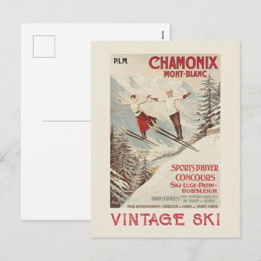 Chamonix Mont Blanc  Poster Feestdagenkaart (Voorkant / Achterkant)