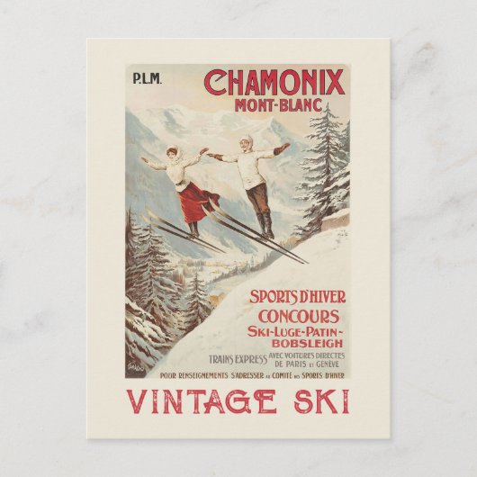 Chamonix Mont Blanc  Poster Feestdagenkaart (Voorkant)