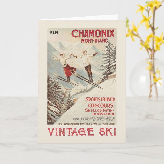 Chamonix Mont Blanc Poster Kaart (Gele Bloem)