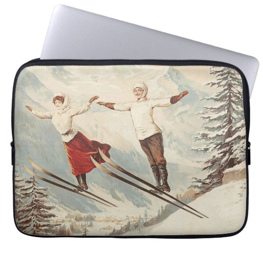 Chamonix Mont Blanc Poster Laptop Sleeve (Voorkant)