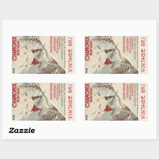 Chamonix Mont Blanc Poster Rechthoekige Sticker (Vel)