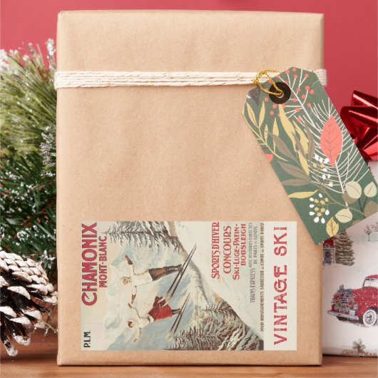 Chamonix Mont Blanc Poster Rechthoekige Sticker (Feestdagen)