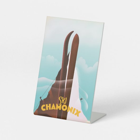 Chamonix-Mont-Blanc-poster Reclamebord Met Voetstuk (Voorkant)