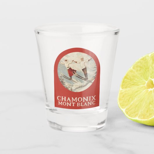 Chamonix Mont Blanc Poster Shot Glas (Voorkant)