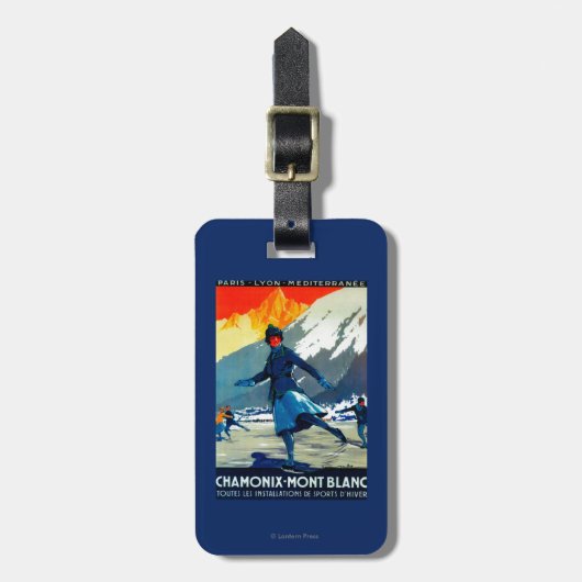 Chamonix-Mont Blanc  posterEuropa Bagagelabel (Voorkant verticaal)