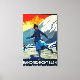 Chamonix-Mont Blanc  posterEuropa Canvas Afdruk