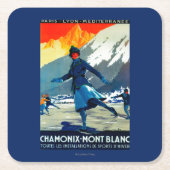 Chamonix-Mont Blanc posterEuropa Kartonnen Onderzetters (Voorkant)