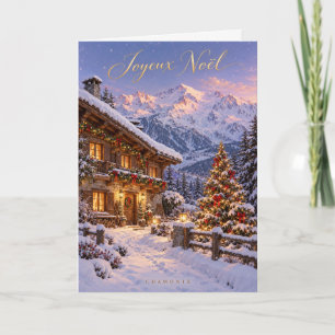 Chamonix Mont Blanc Prettig Kerstfeest Feestdagen Kaart