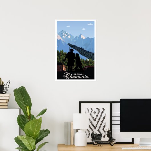 Chamonix, Mont Blanc, reizen Poster (Thuiskantoor)
