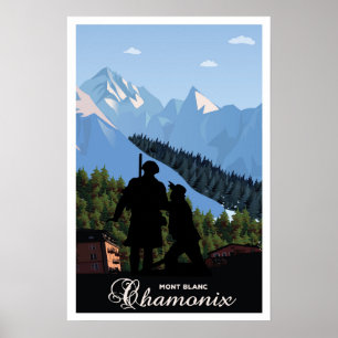 Chamonix, Mont Blanc, reizen Poster