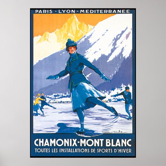 Chamonix Mont Blanc Skating Poster (Voorkant)