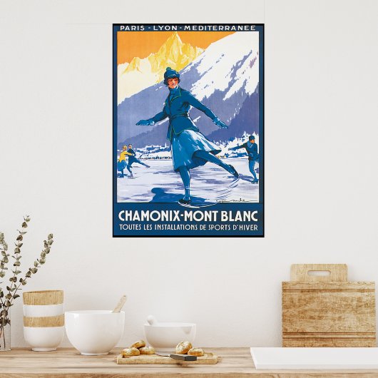 Chamonix Mont Blanc Skating Poster (Keuken)