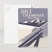 Chamonix-Mont-Blanc  Ski-poster Briefkaart (Voorkant / Achterkant)