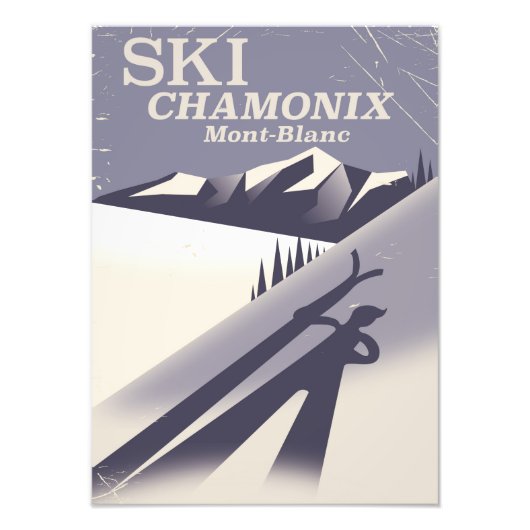 Chamonix-Mont-Blanc  Ski-poster Foto Afdruk (Voorkant)