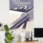 Chamonix-Mont-Blanc  Ski-poster Poster (Thuiskantoor)