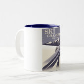 Chamonix-Mont-Blanc  Ski-poster Tweekleurige Koffiemok (Voorkant links)