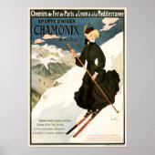 CHAMONIX Mont Blanc Ski Winter Sports Frankrijk Poster (Voorkant)